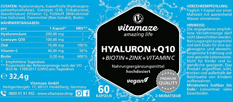 Hyaluronsäure + Coenzym Q10 Kapseln - Image 2